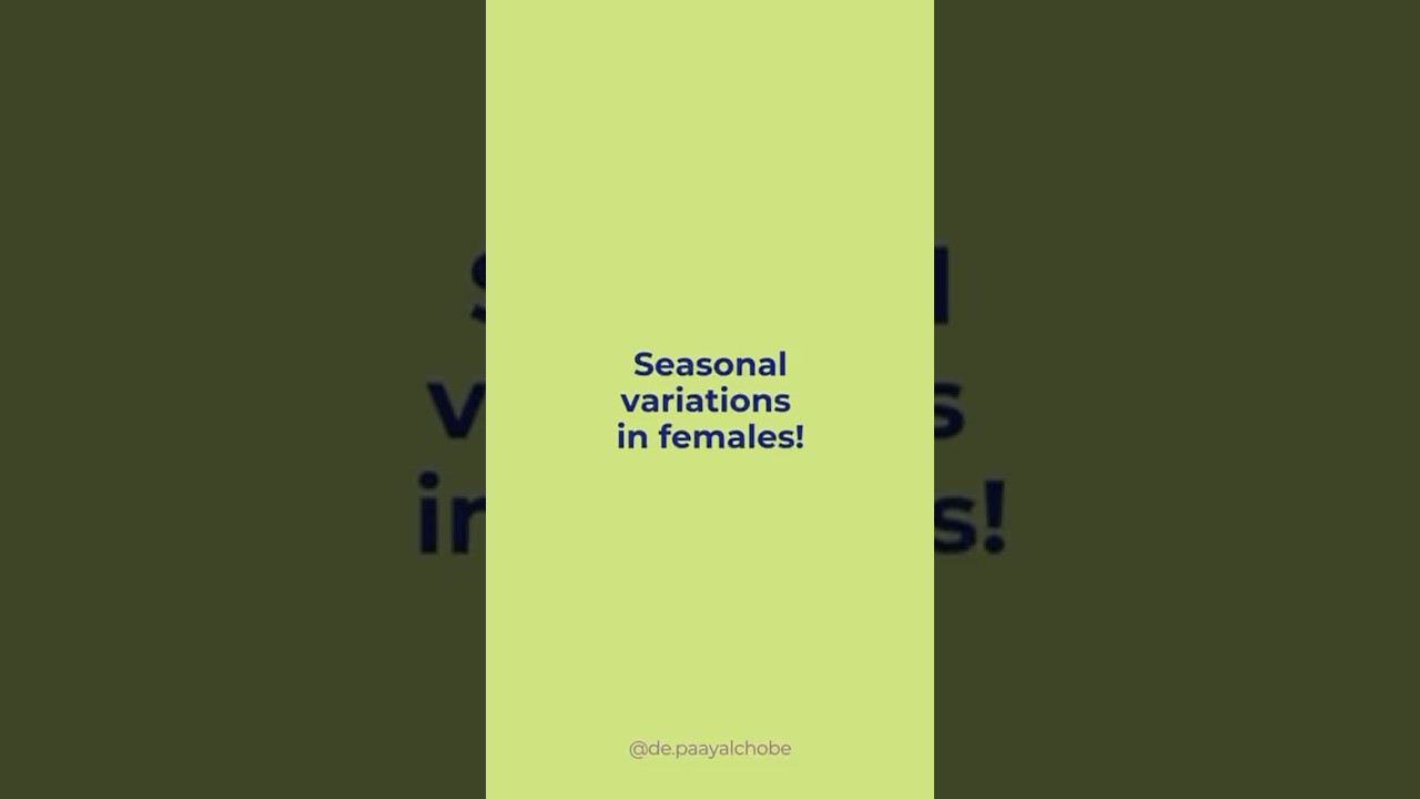 Seasonal variations! 