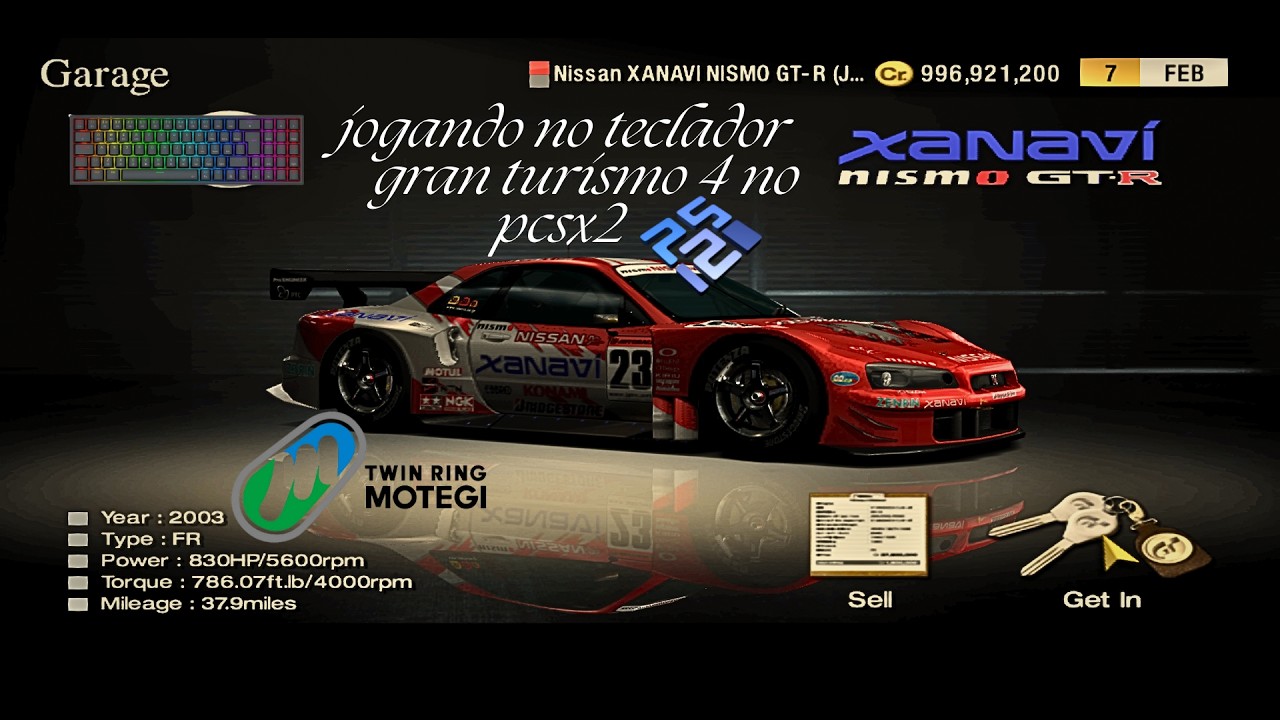 Twin Ring Motegi com xanavi nismo gtr no gt4 jogando no teclador pelo pcsx2!! #granturismo4
