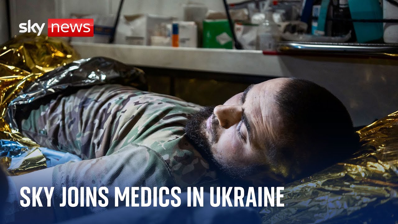 'The shrapnel is sticking out of my leg': Sky News joins Ukrainian medics on the frontline