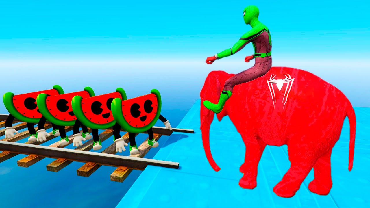 GTA 5 | Crazy Ragdoll - Spiderman On Rainbow Bridge With Minions (Funny Fails Compilations) 1