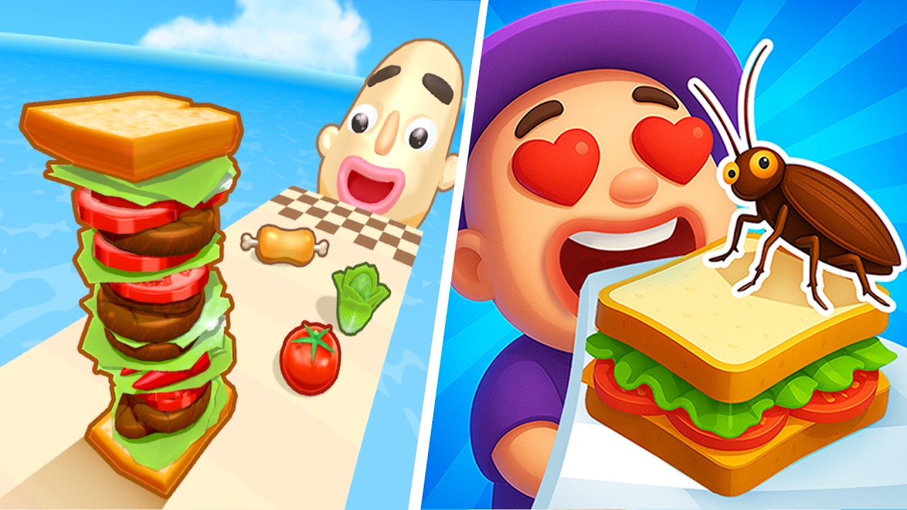 Sandwich Runner 🆚 Sandwich Run🌻🧿🌺🌈Max Levels Walkthrough Android IOS Update Gameplay 900189