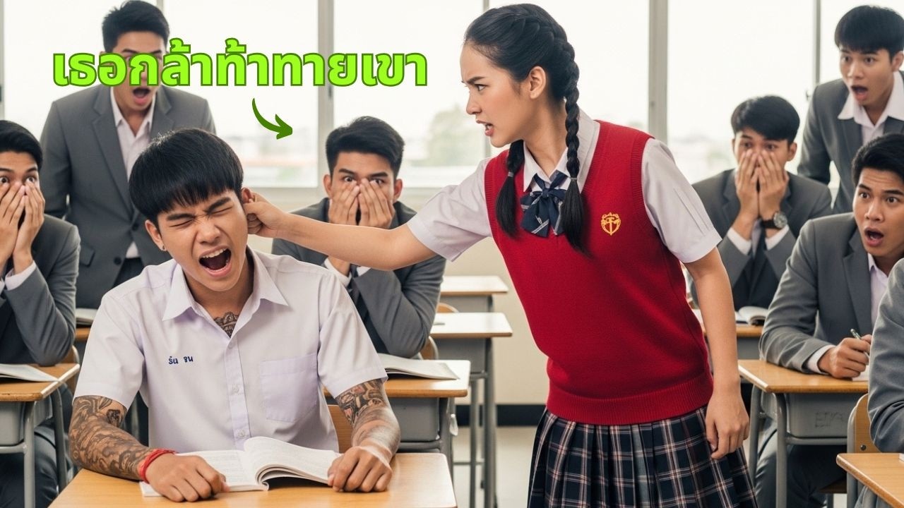 ไม่มีใครกล้าต่อต้านเด็กแสบลูกซีอีโอ…จนกระทั่งเธอดึงหูเขาต่อหน้าทั้งโรงเรียน! #นิยายรักวัยเรียน