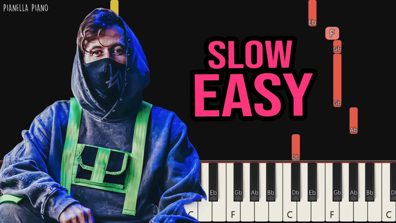 Alan Walker - Not Home | SLOW EASY Piano Tutorial by Pianella Piano
