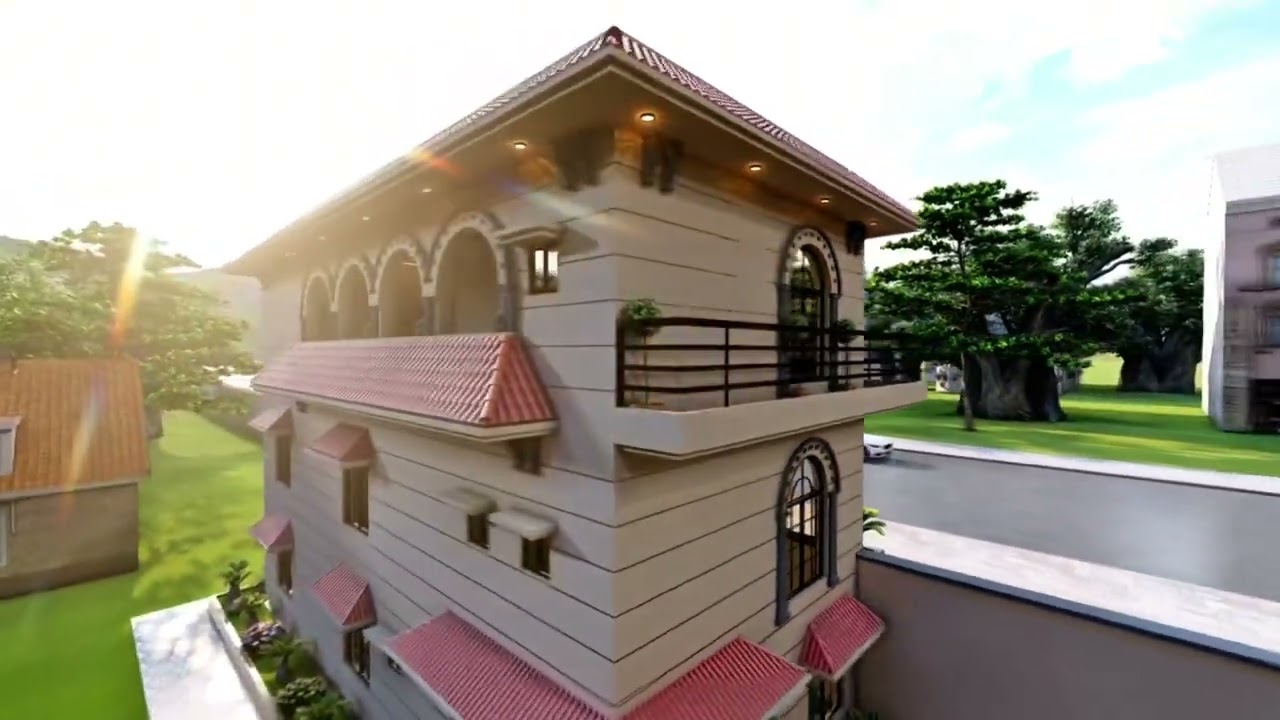 Luxury Spanish house design at Azad Kashmir 