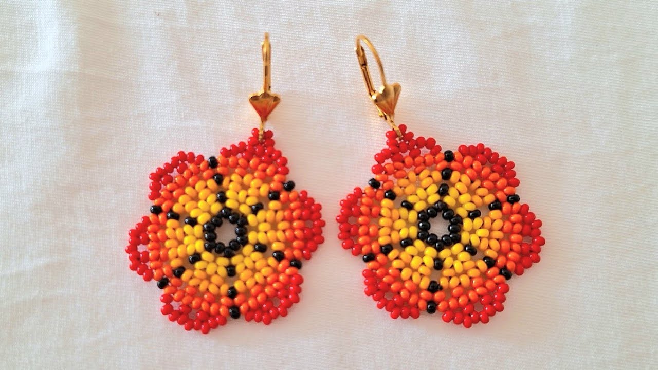 ARETES DE FLORES PASO A PASO EN MOSTACILLA / TUTORIAL CON AUDIO.