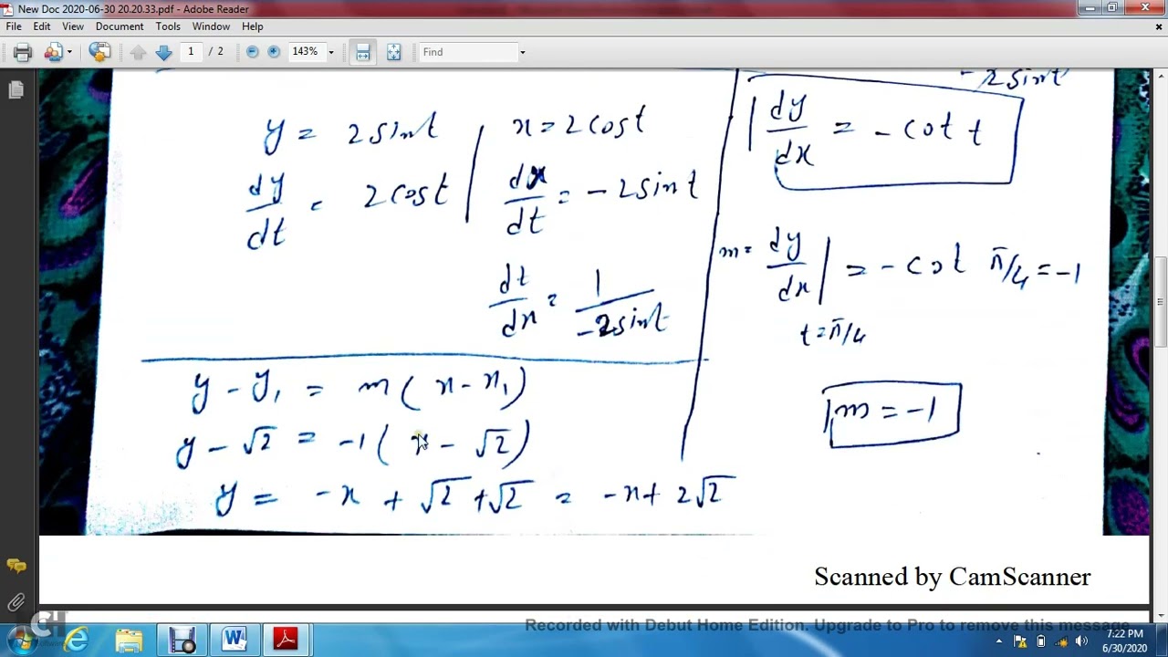 Equation of line Exercise #11.2 Q#1-20,( Thomas Calculus 12 Edition)