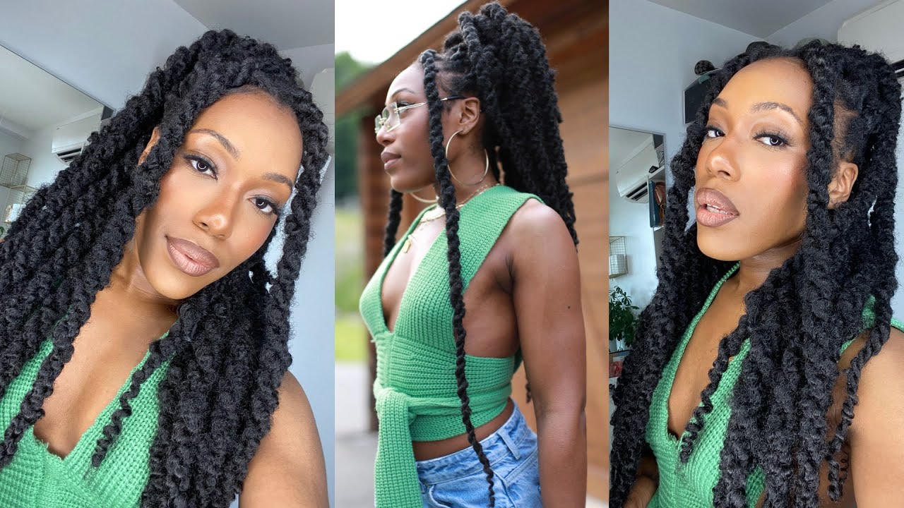 Укладка объёмных кос Havana Twist на волосы 4C для начинающих — Outre Springy Twist — Shayna Violet