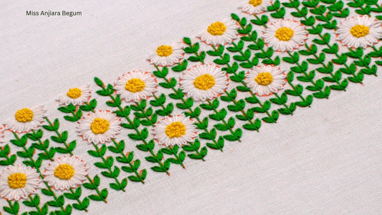 Watch and learn: How to Make a Lazy Daisy Stitch Border Design