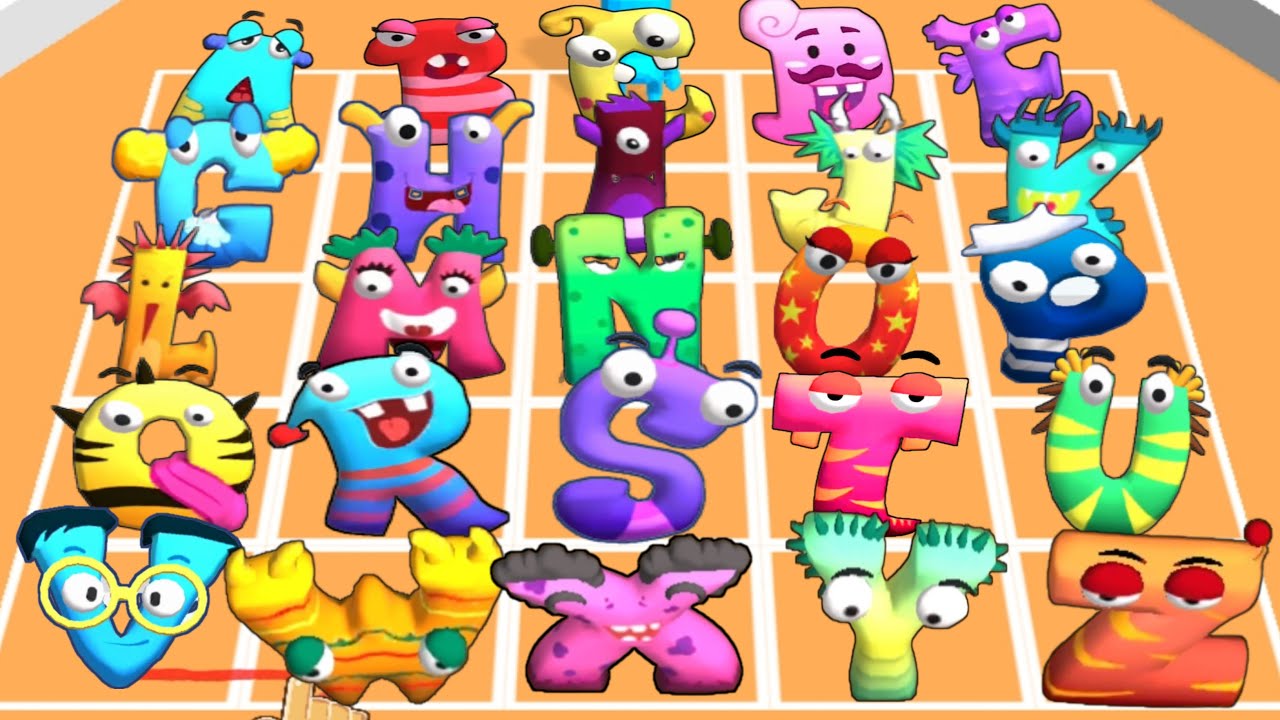 All Alphabet Character in Alphabet Run ABC Letter Go Max Level Gameplay Merge Battles