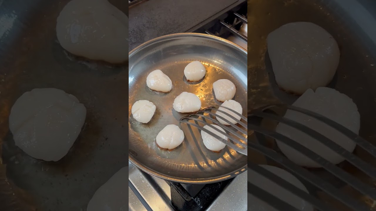 How to make the best pan seared scallops #scallops #seafood #cookingtips #cheftips #cooking
