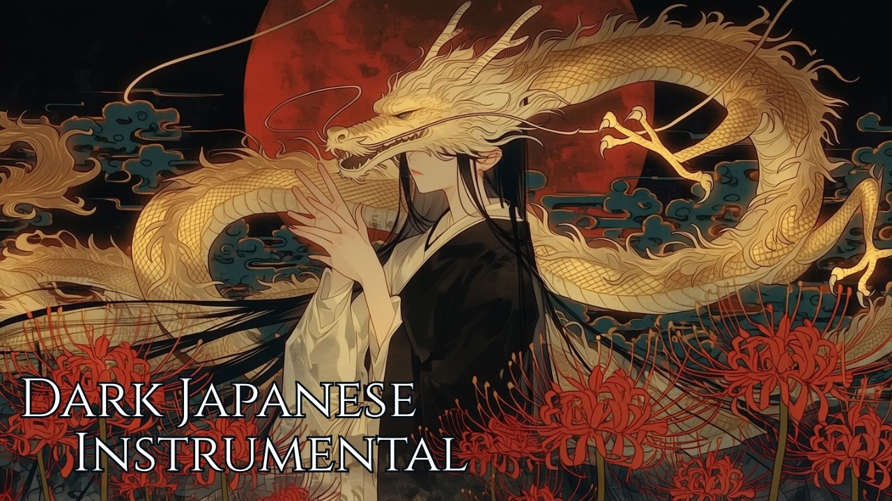 Japanese Dark Instrumental – Dragon Ritual Beneath the Crimson Moon | Study & Focus Music