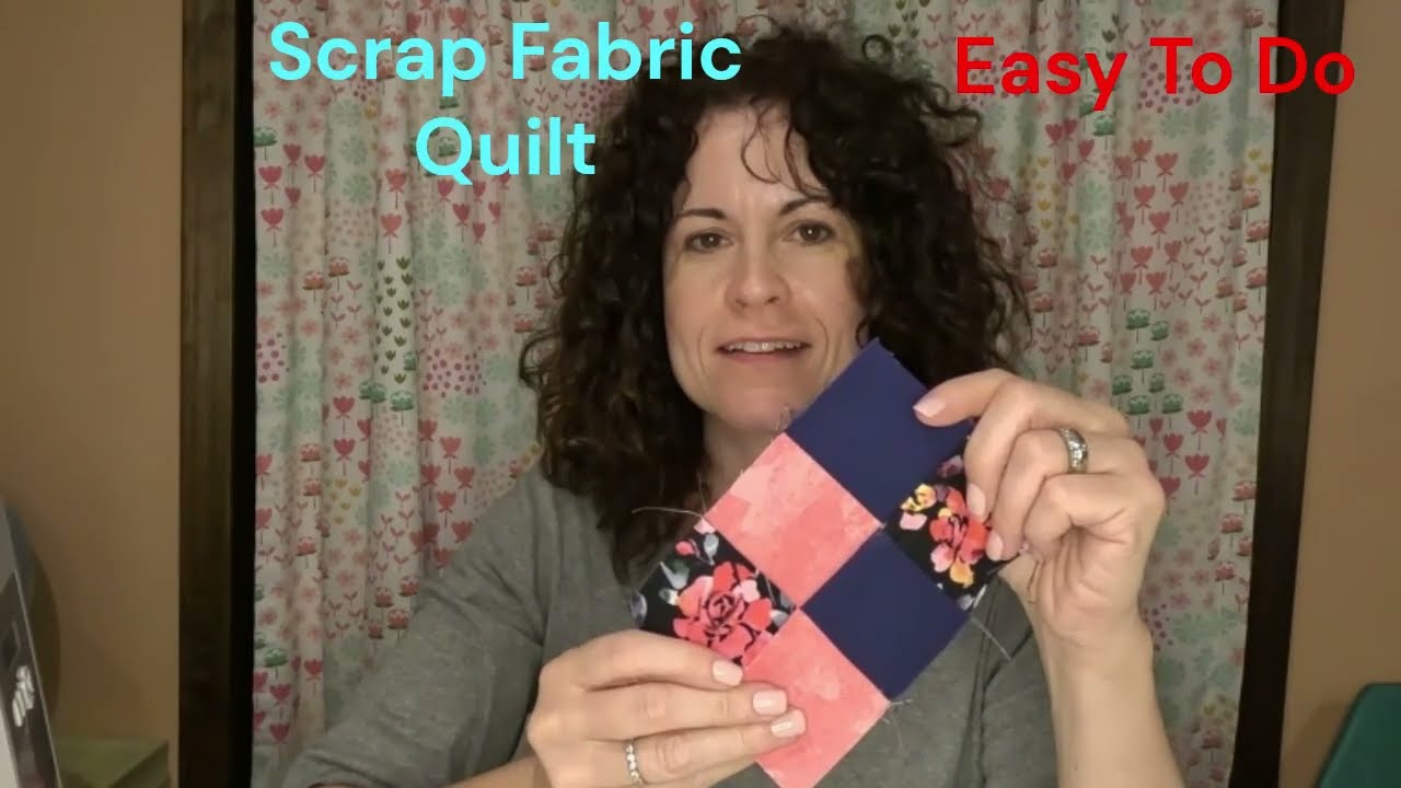 Easy Scrap Fabric Quilt with Adhesive Tape   Just For Fun! No Stress Sewing