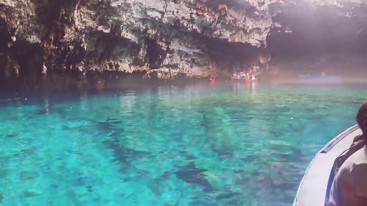 Cleanest water in the world - Melissani cave, Greece