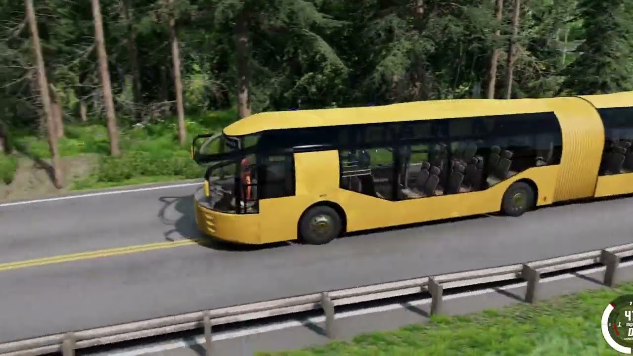 Epic Long Bus Drive Through Green Mountains | BeamNG Drive Realistic Physics Test