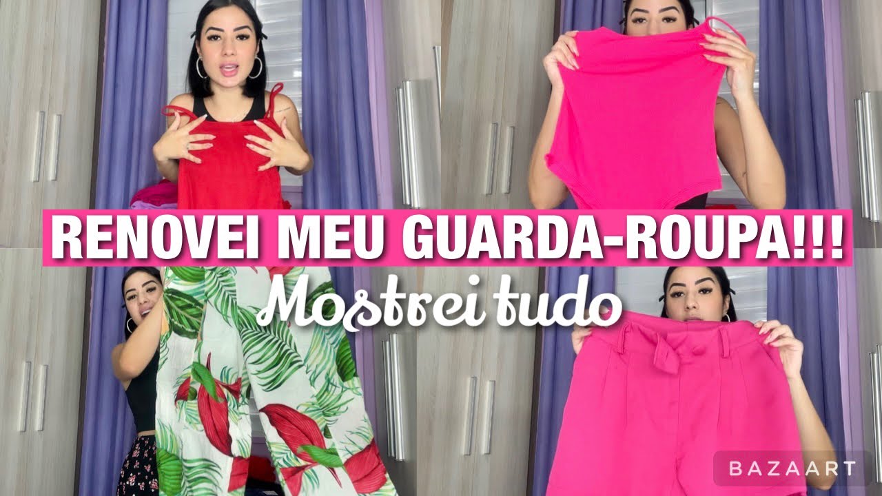 MUDEI TODO MEU GUARDA-ROUPA 😱 *vários looks*