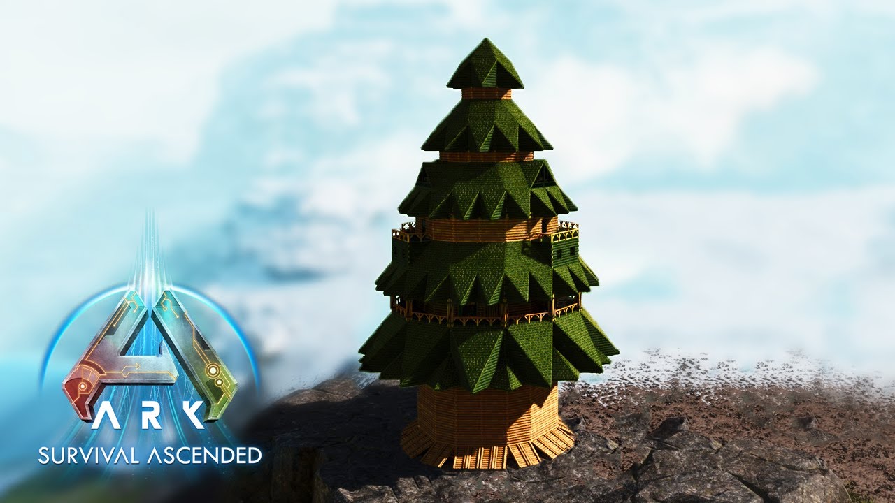 Праздничная рождественская елка в качестве базы в Ark Survival Ascended Builds