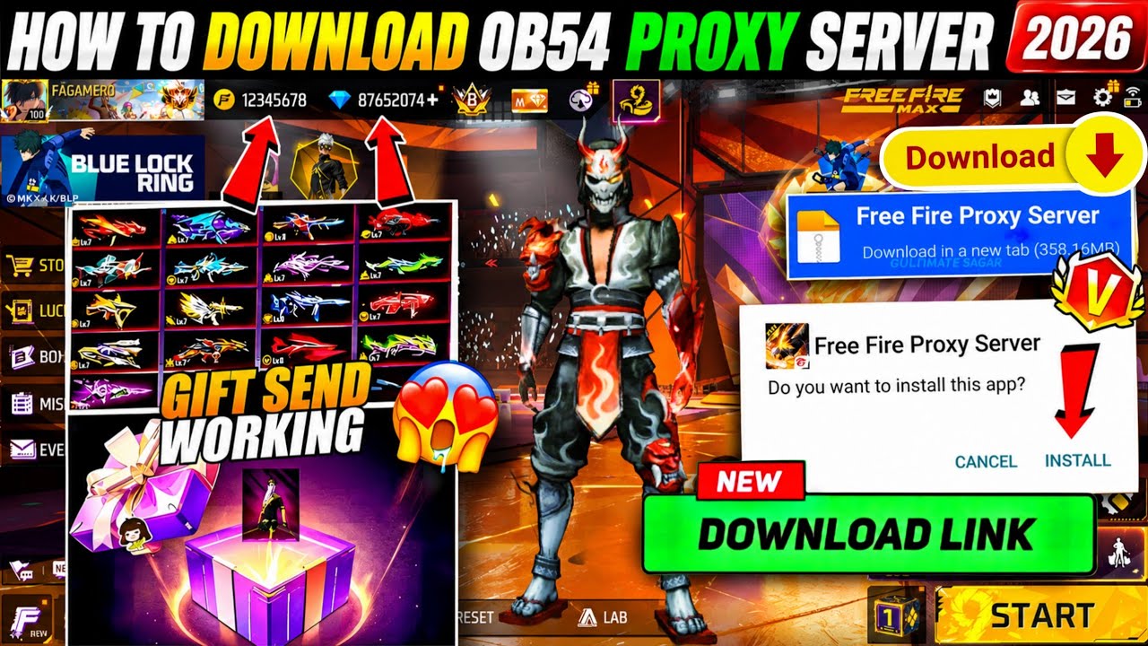 HOW TO DOWNLOAD PROXY SERVER IN FREE FIRE, HOW TO USE PROXY SERVER IN FREE FIRE, VIP PROXY SERVER