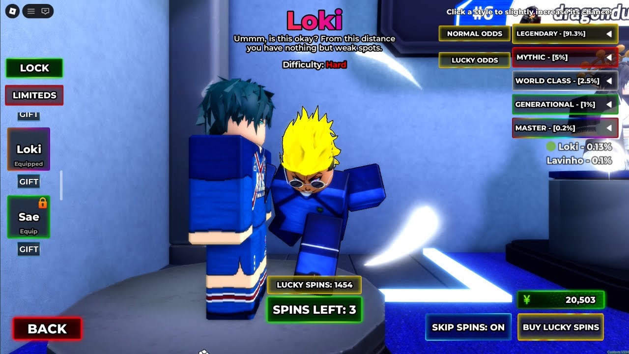 How many lucky spins did it take for me to get Loki? | BlueLock:Rivals