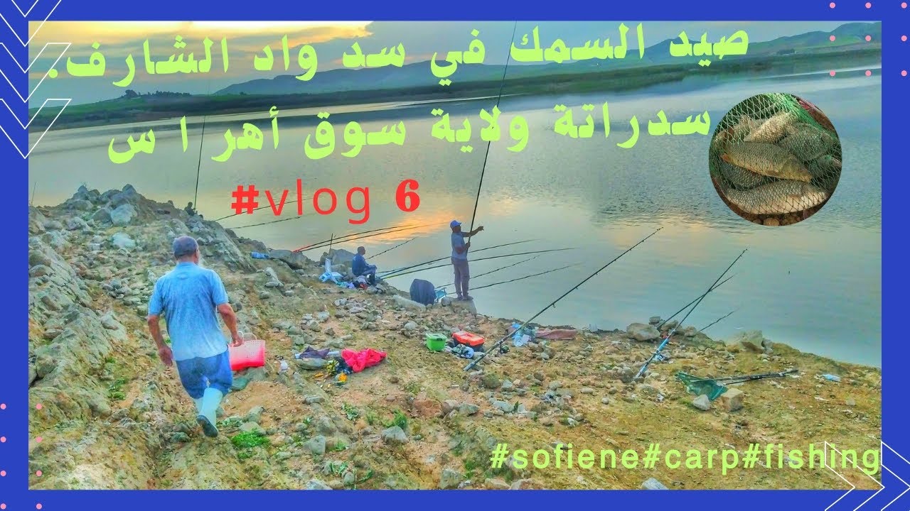 صيد السمك في سد واد الشارف.. سدراتة ولاية سوق أهراس #sofiene #carp #fishing # vlog6