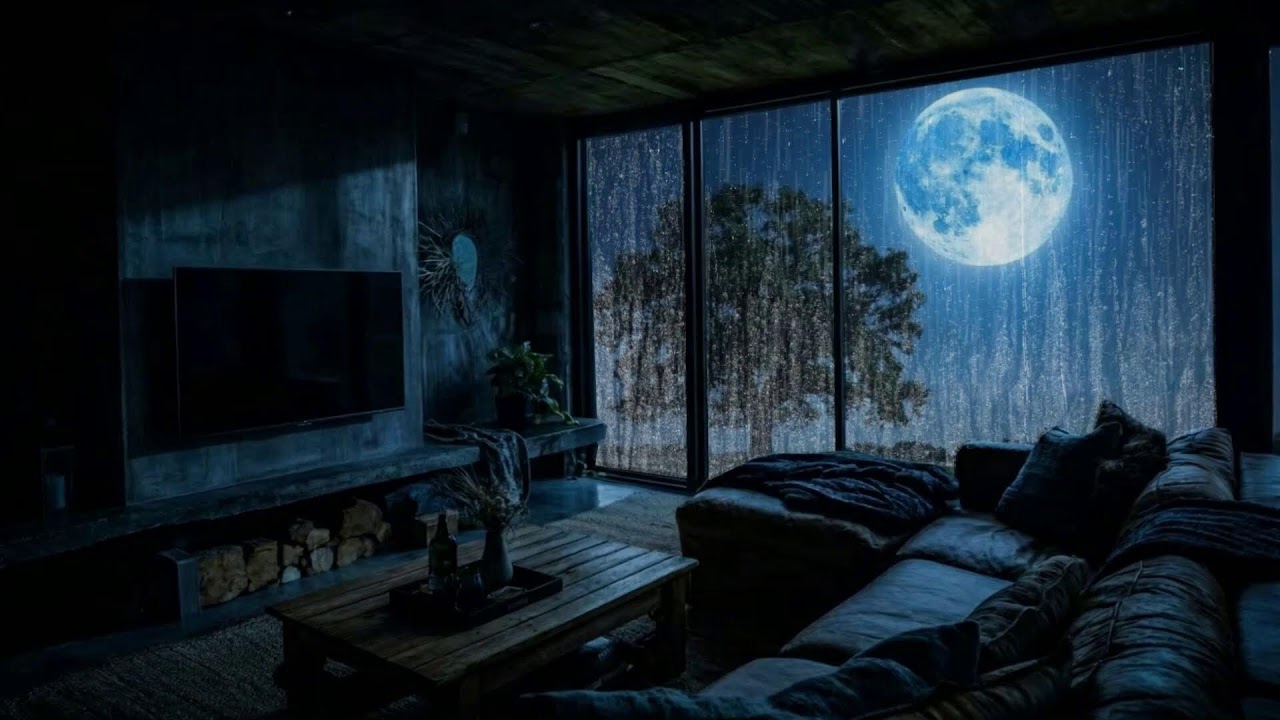 Rain On Window with Thunder Sounds - Rain in Forest at Night - 12 Hours Relaxation and Sleep