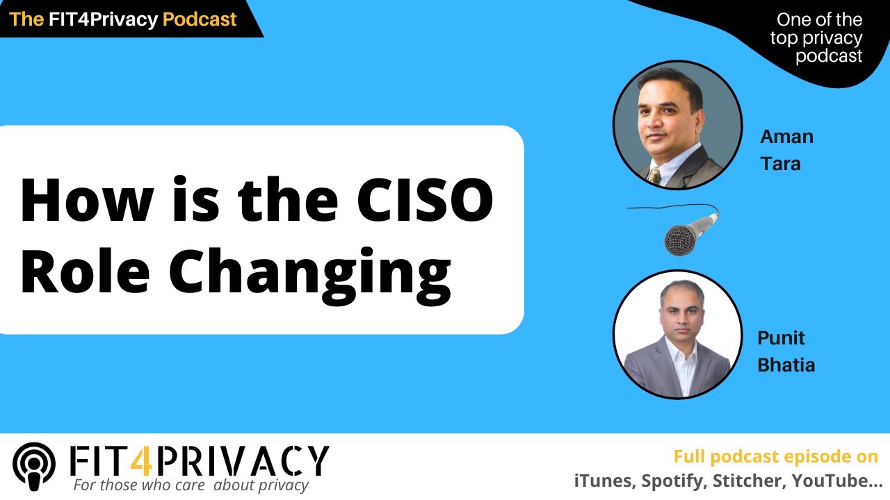 How is the CISO Role Changing with Aman Tara and Punit Bhatia in the FIT4PRIVACY Podcast E143 S06