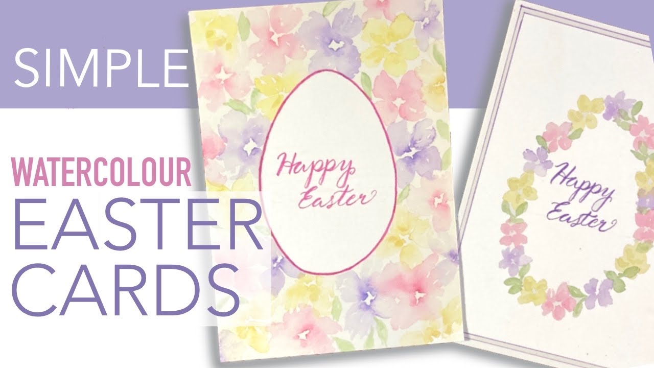 Simple Floral Watercolour Easter Cards