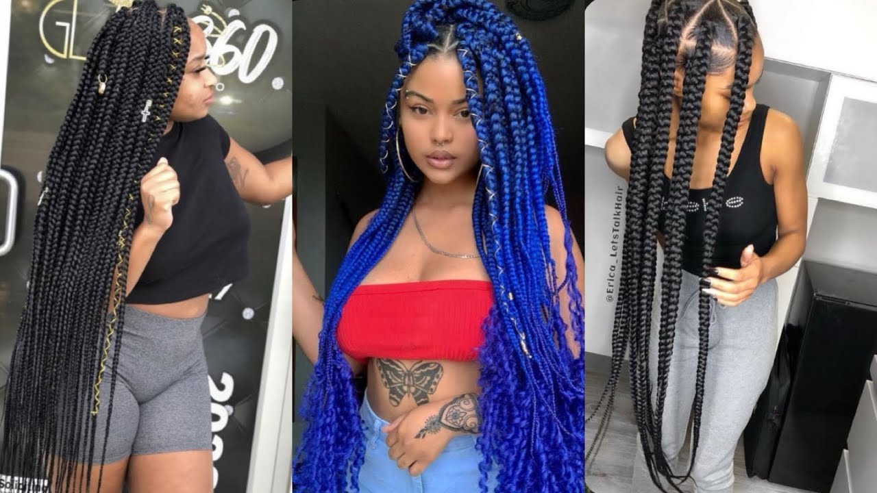 2021 NEW LONG JUMBO BOX BRAIDS HAIRSTYLES FOR BLACK WOMEN
