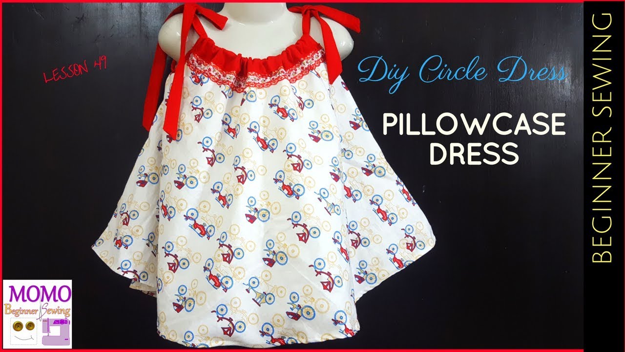 DIY Circle Dress - Beginners Sewing Lesson 49 (No Pattern)