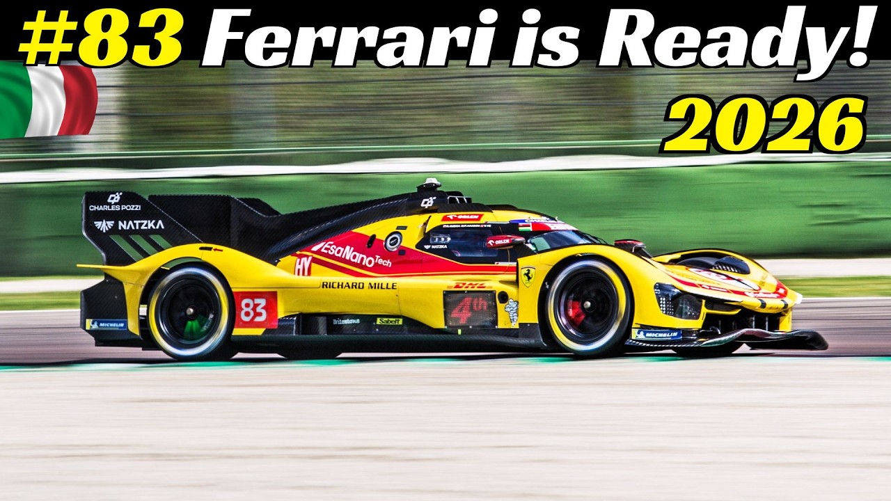 🟡 The 2026 Ferrari 499P LMH Hypercar Number 83 is ready for the NEW WEC Season! Test day at Imola