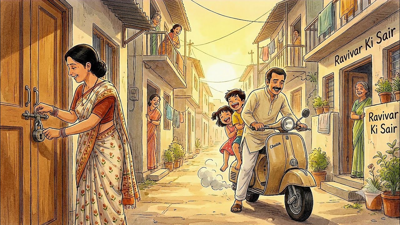 90s Sunday Feeling 🫶| A day in 1990s  | Ghibli Style Childhood | Indian Childhood