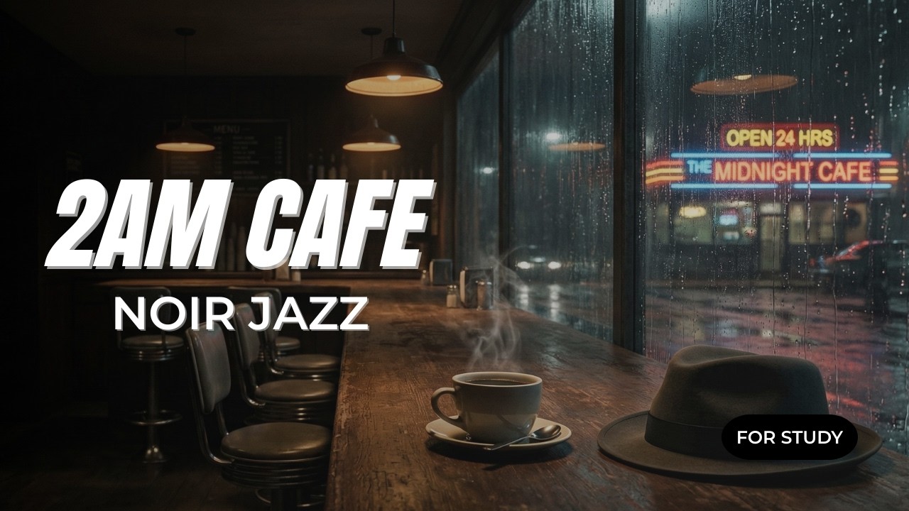 2AM Noir Cafe Ambience | Relaxing Jazz for Studying & Deep Work