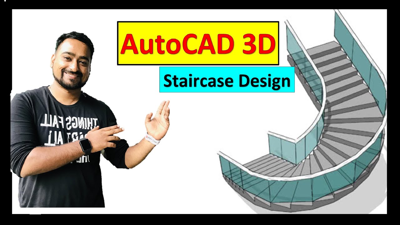 AutoCAD 3D Stairs Design | AutoCAD in Hindi | 3D design | Civil Engineering