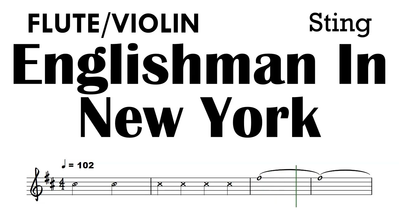 Englishman In New York Flute Violin Sting Sheet Music Backing Track Partitura