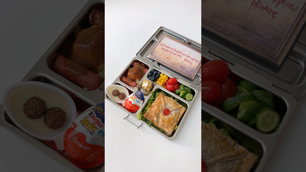 Pack a HARRY POTTER inspired lunchbox with me!🧙🏽 #asmr #lunchbox #bento #lunch #food #harrypotter