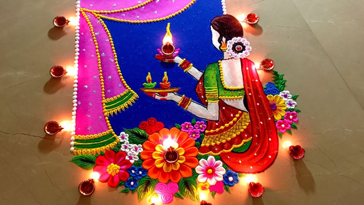Creative rangoli for Diwali 2025   #26 . Unique Diwali rangoli . Easy rangoli