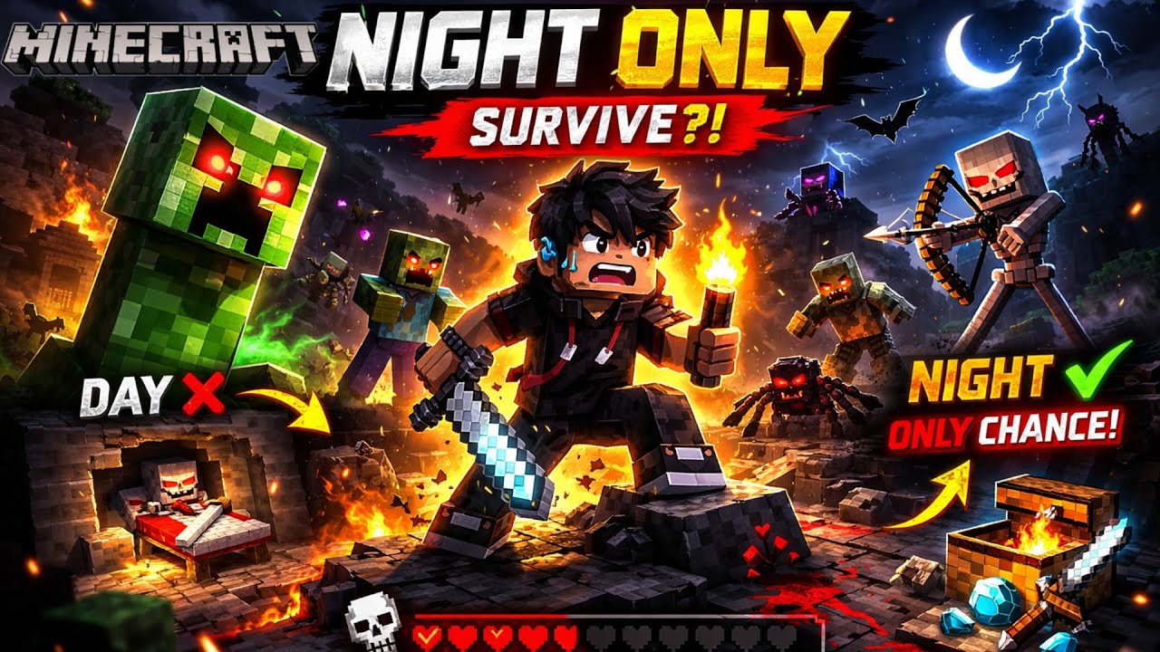 Night Only Survival Challenge 😱 | Minecraft Tamil