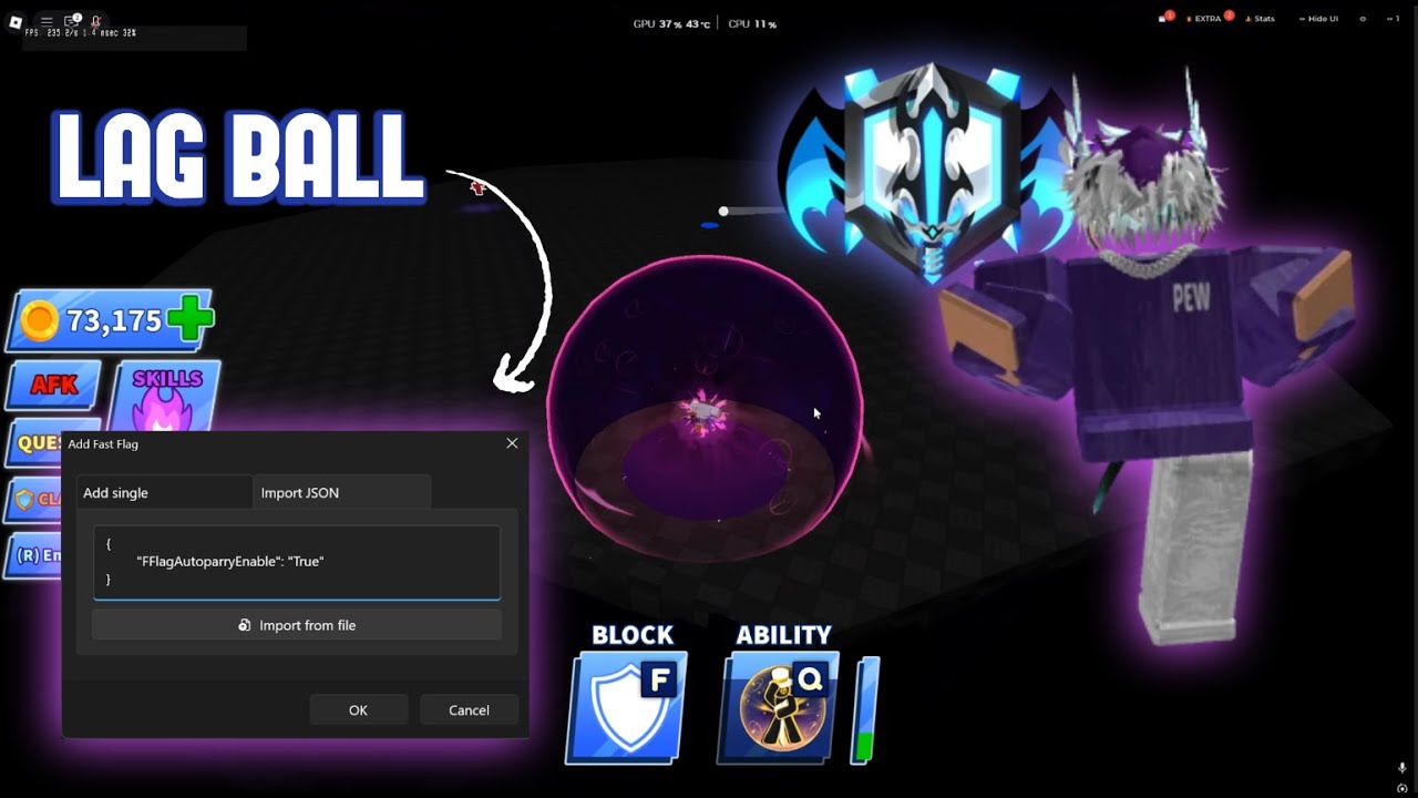 PEWDESU TRIES LAG BALL FASTFLAGS IN RANKED BLADE BALL
