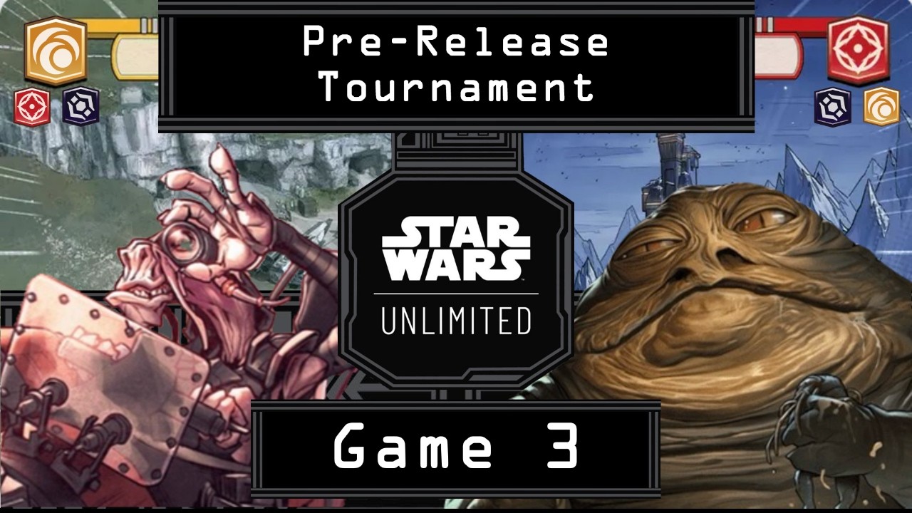 Star Wars Unlimited Pre-Release SEC: Sebulba (LAW) SplashYellow vs. Jabba the Hutt (LAW) SplashRed
