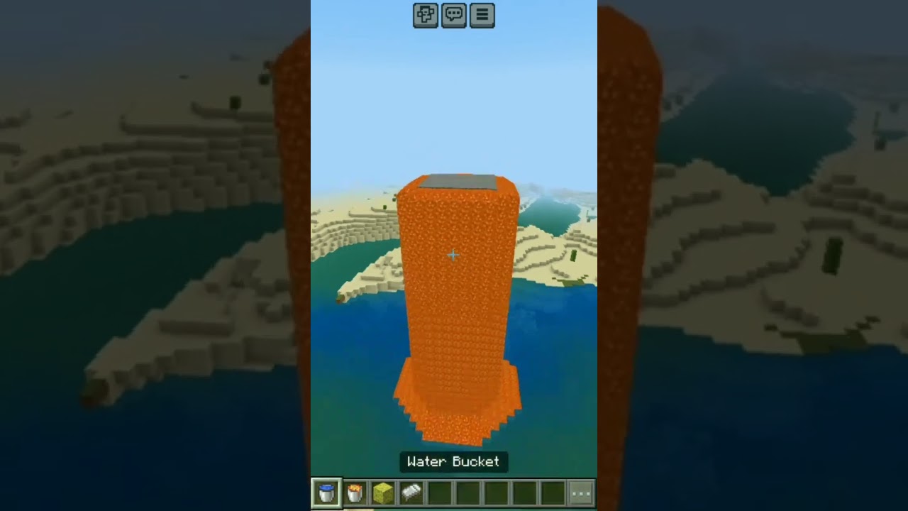 build a big cobblestone tower (sand biome) #youtube #minecraftpe #minecraftshorts #boomergamer