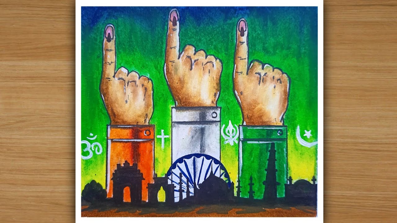 My vote is my future power of one vote drawing|Voting awareness drawing.