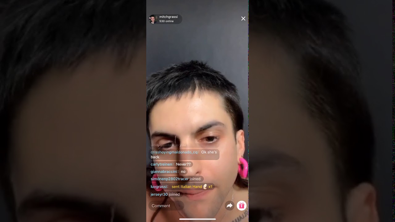 Mitch Grassi Tik Tok livestream 9/24