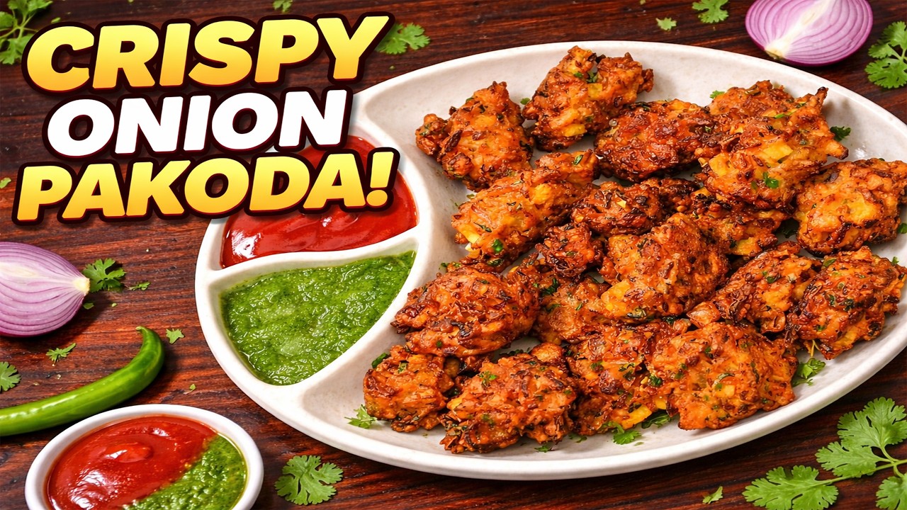 10-Minute Crispy Onion Pakoda | No Fail Recipe | Tea Time Special Crispy Onion Pakoda ☕