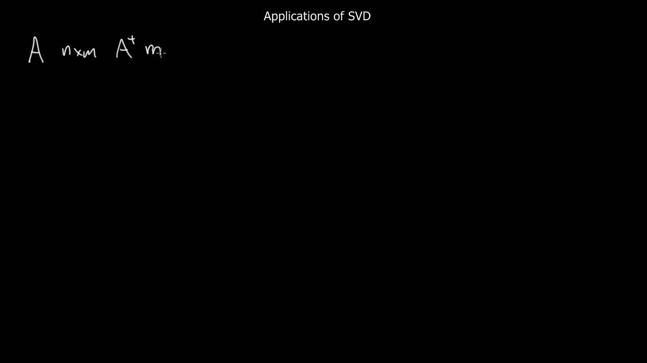 Applications of the singular value decomposition