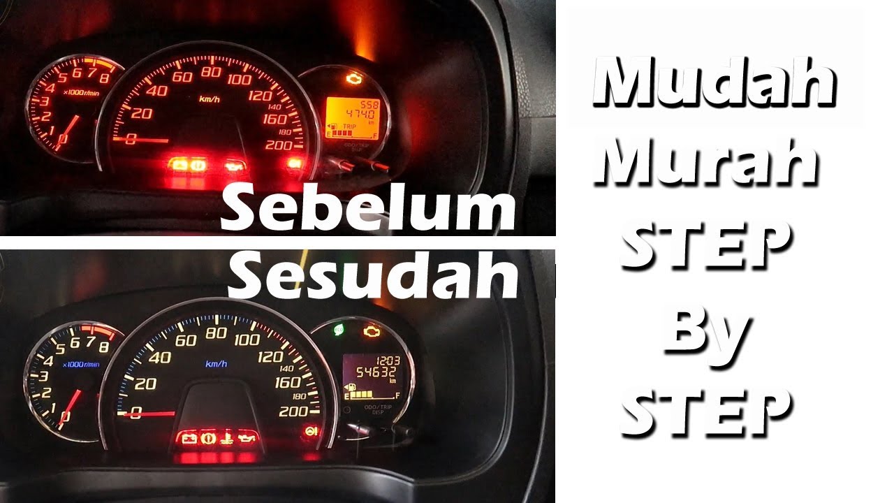 Modfikasi GANTI Warna LED Speedometer Mobil / Odometer Mobil AYLA Menjadi Putih - 2019