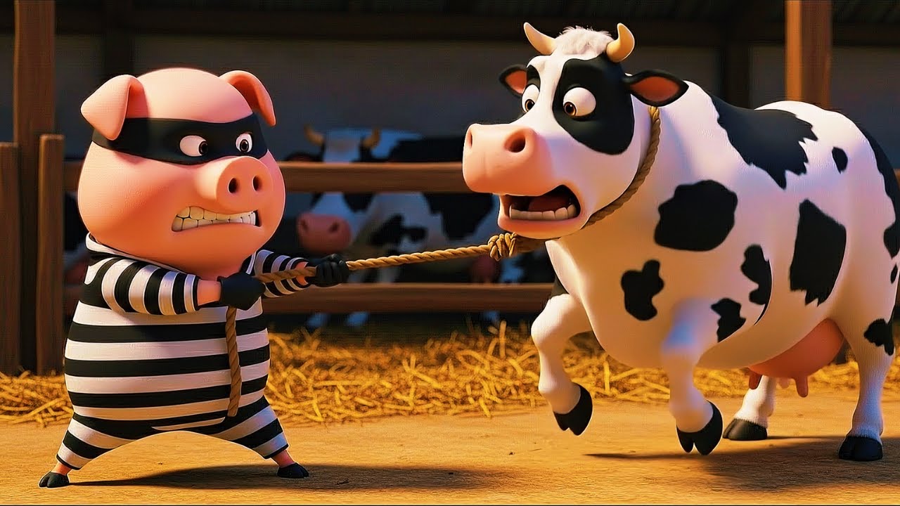 ¡Oh No! El Ladrón roba la Vaca 🐮 Policía Animal al Rescate | Canción Infantil de Animales para Niños