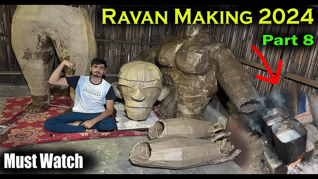Bodybuilder Ravan Paper Work Done 2024 | Part 8 | Ravan Making 2024 | Kunal Prajapati