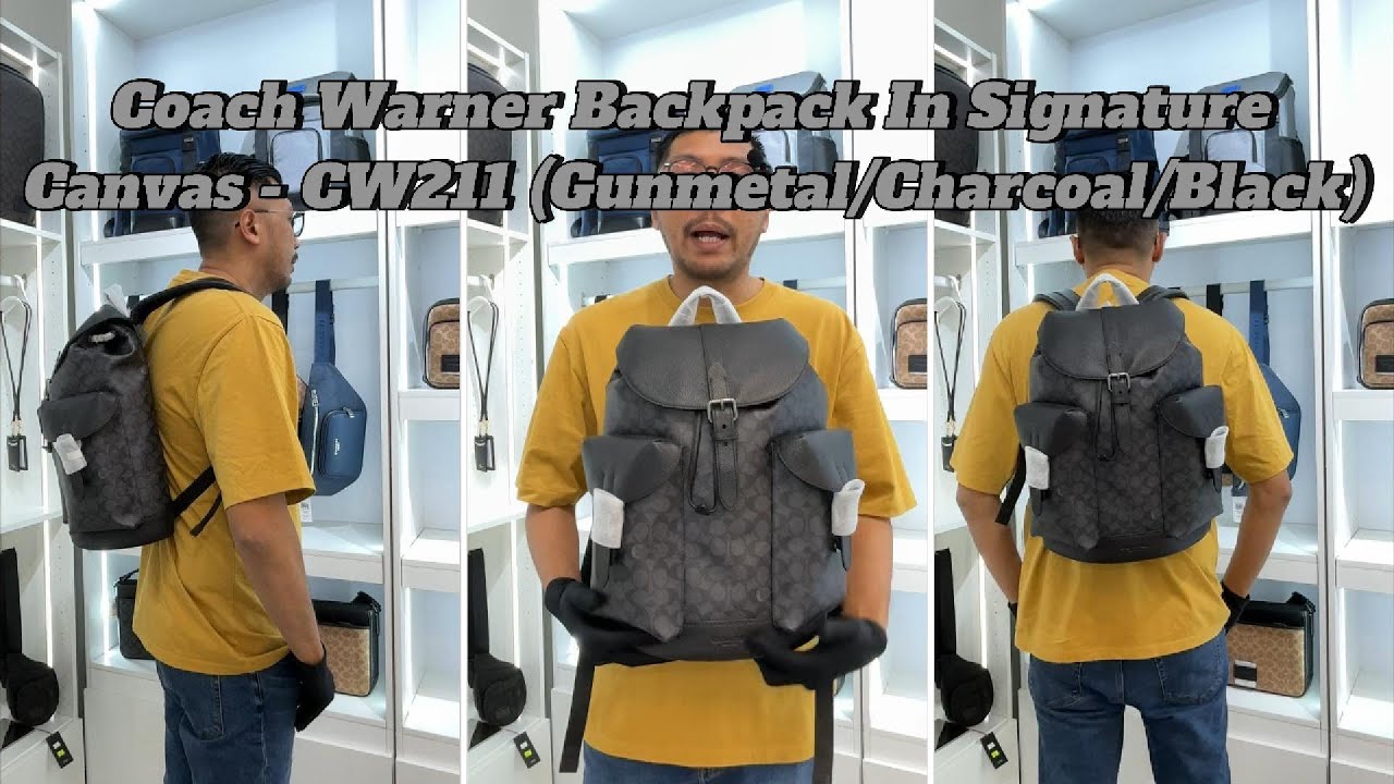 MG Review: Coach Warner Backpack In Signature Canvas - CW211 (Gunmetal/Charcoal/Black)