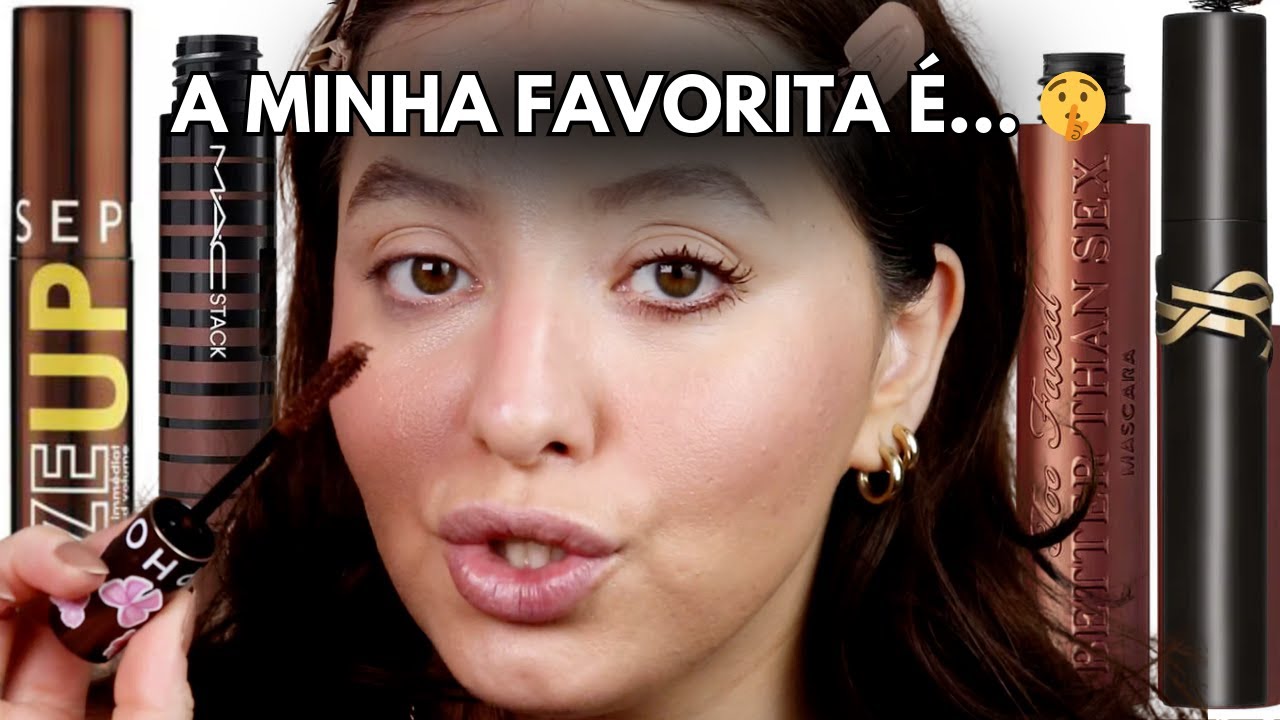 APLIQUEI 4 MÁSCARAS DE CÍLIOS MARROM: TOO FACED, MAC, YSL E SEPHORA COLLECTION | CAROL RODRIGUES