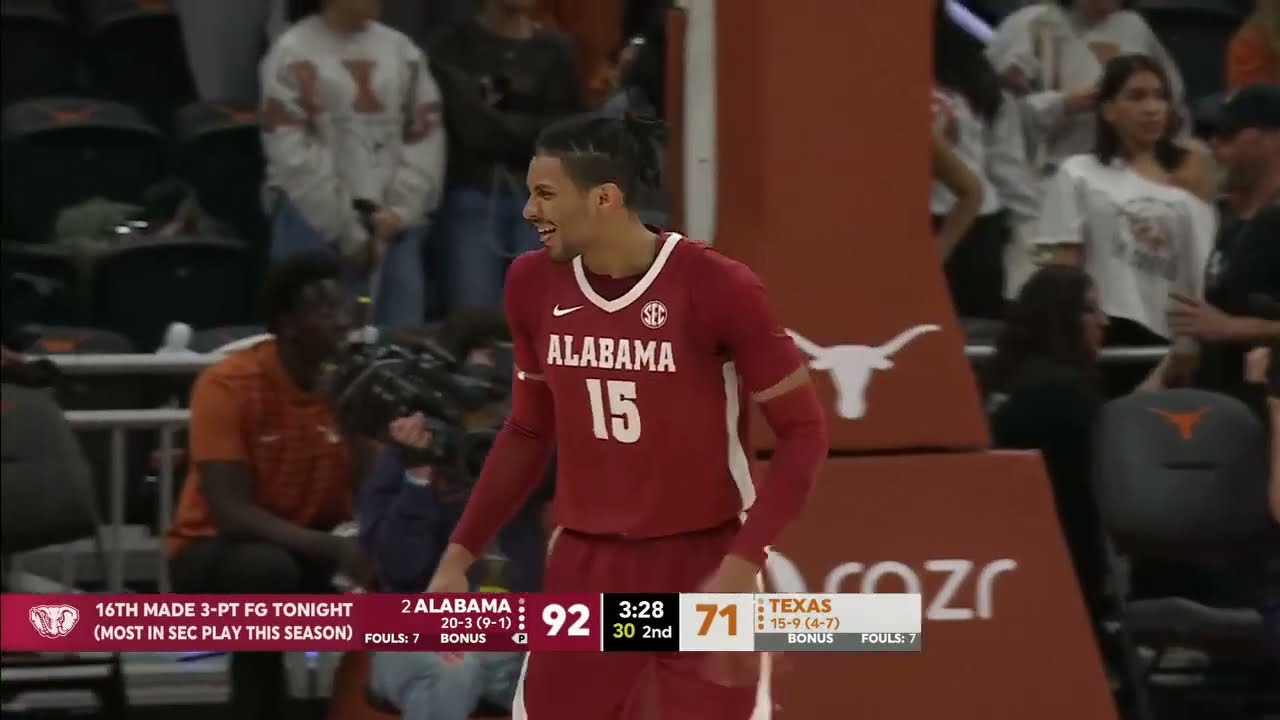 Jarin Stevenson at Texas (22 PTS, 4 REB, 1 OREB, 1 BLK, 7-8 FG, 4-5 3FG, 4-4 FT, 20 MIN)