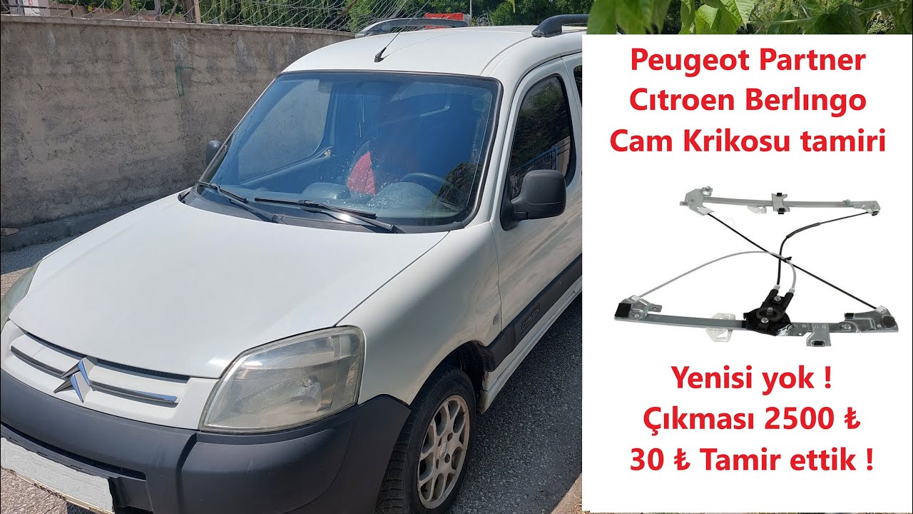 Cam Krikosu Tamiri - Partner Berlingo Manuel Cam Kriko tel değişimi - Yenisi yok Parçayı tamir ettik